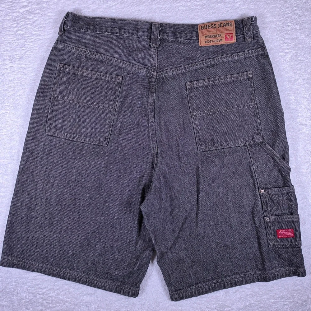 Guess VTG Made In USA Carpenter Men 38 Denim Shorts D67-62W Hammer Loop Utility